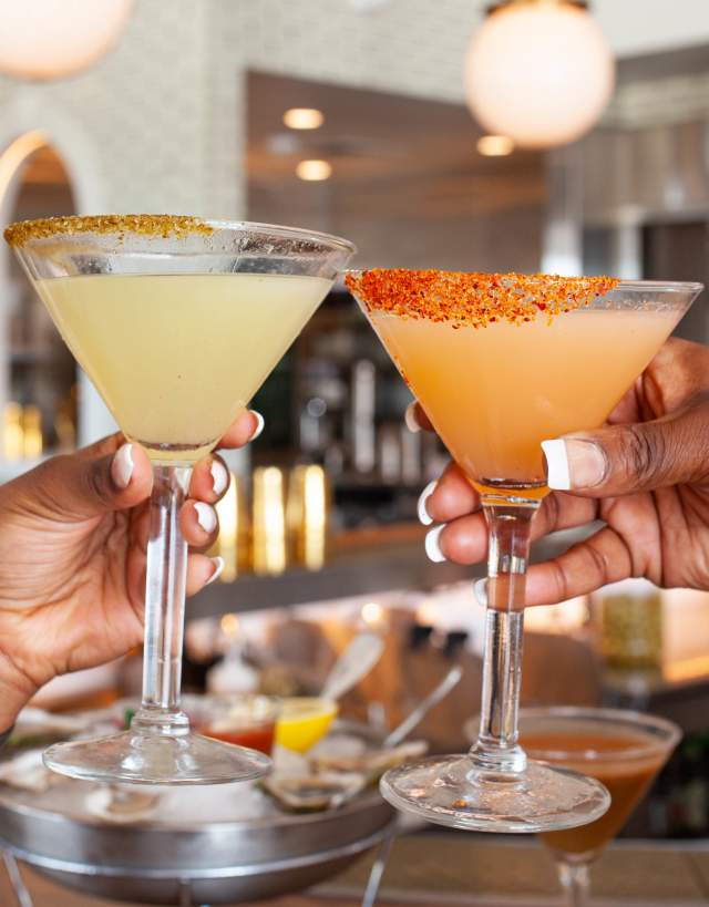 Cheers with drinks