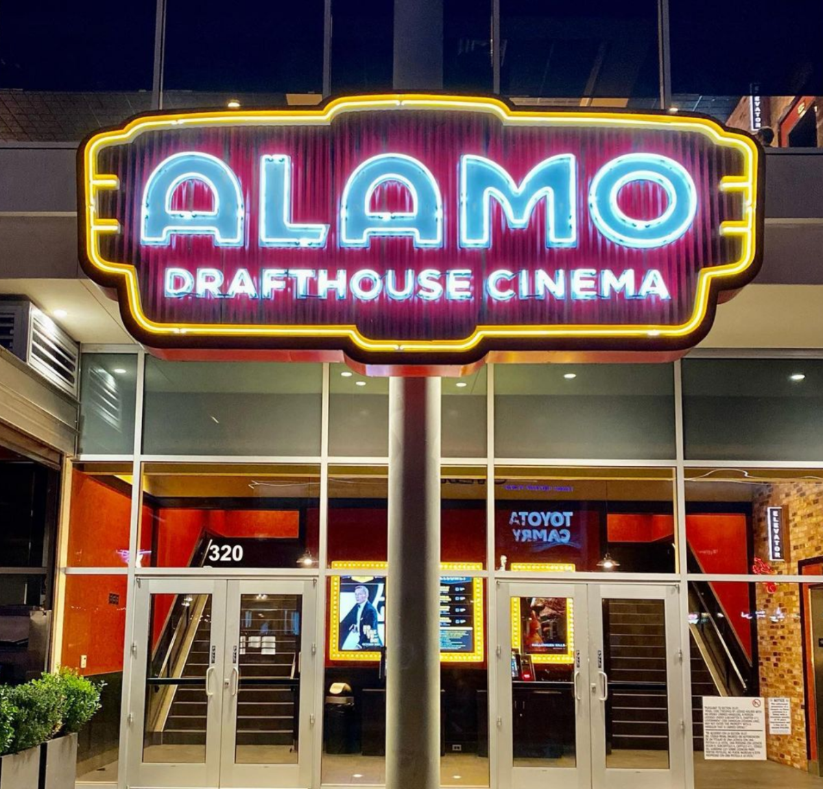 Store Front And Neon Sign From Alamo Drafthouse In Irving, TX