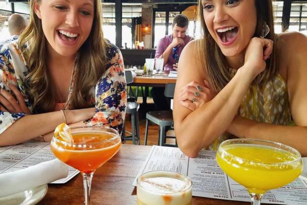 girls drinking at the bar