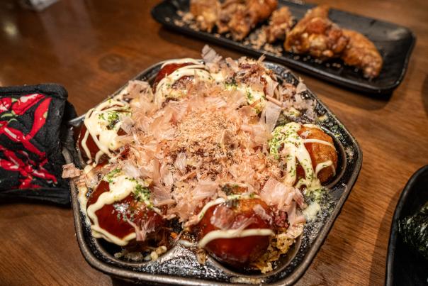 a dish served on a table