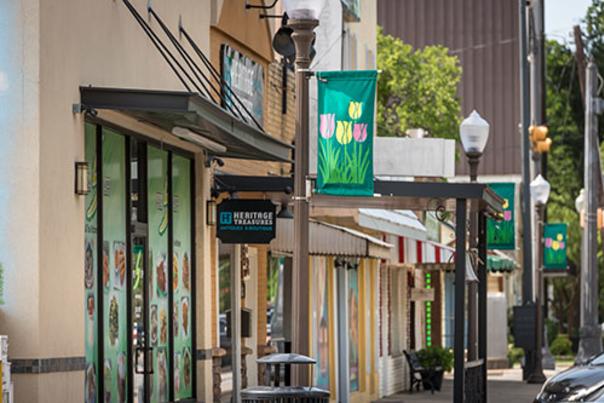 Store fronts in Downtown Irving, TX