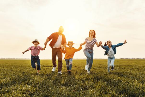 Family Running Outdoors