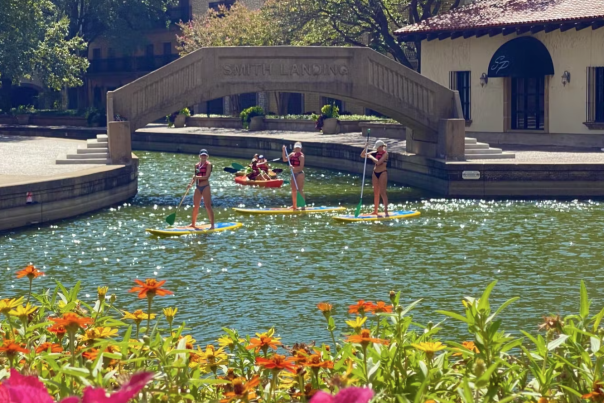 Paddle boarders on the Mandalay Canals