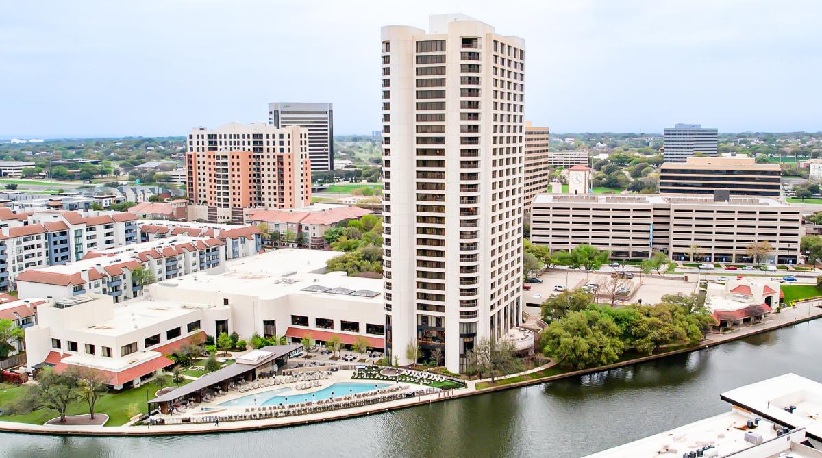 Omni Las Colinas Hotel exterior aerial view