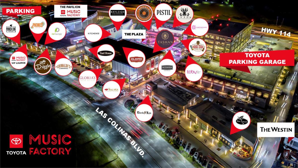 Toyota Music Factory Map