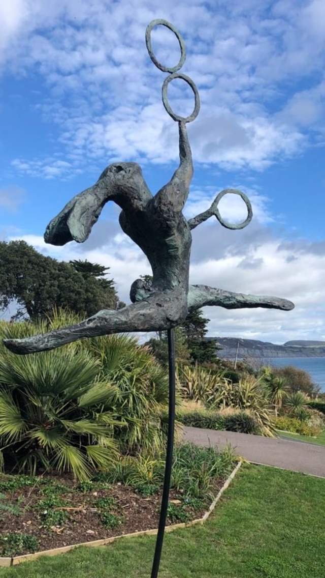 Juggler Sculpture at Langmoor and Lister Gardens, Lyme Regis in Dorset