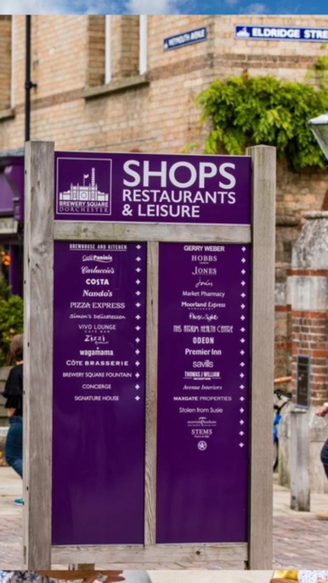 Shopping and dining selection at Brewery Square