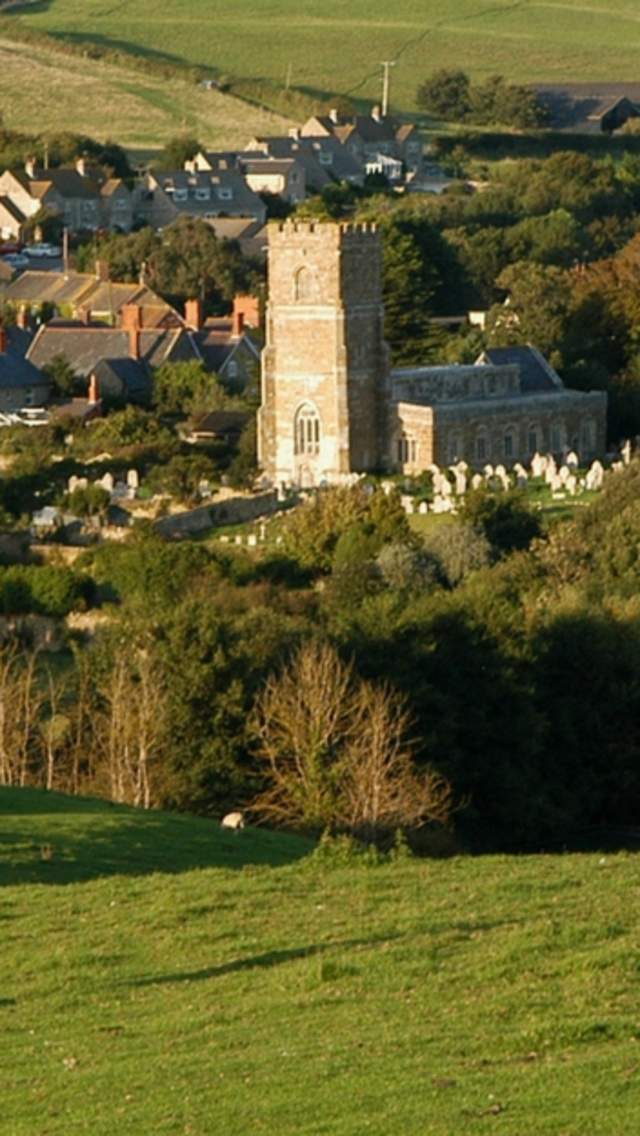 Views over Abbotsbury village in Dorset