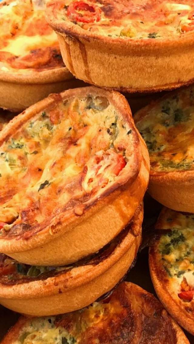 Quiches at a market