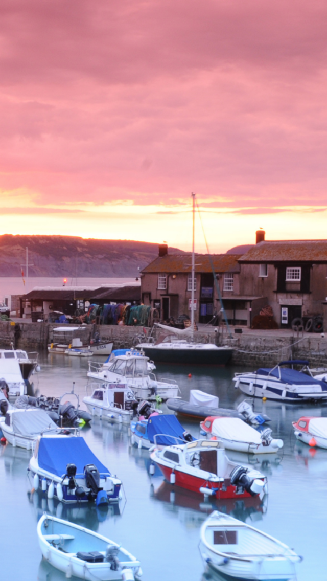 Lyme Regis The Cobb and harbour at sunrise