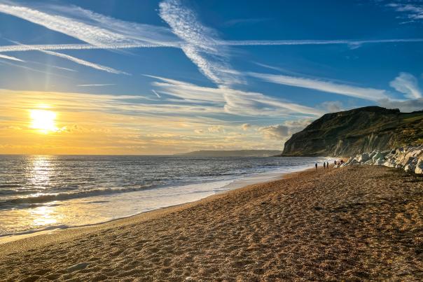 Golden Cap from Seatown Beach in Autumn