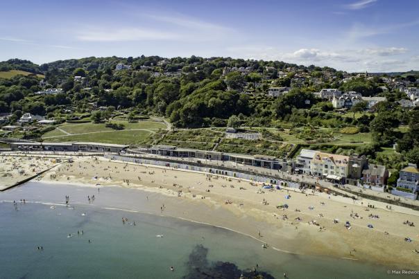 Aerial photo over Lyme Regis