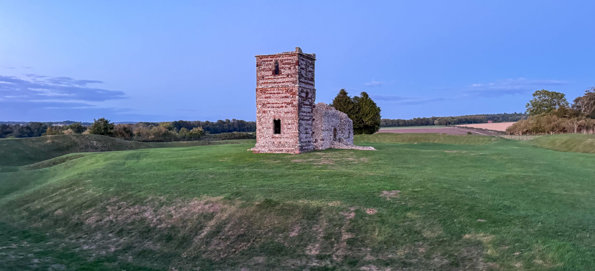 Knowlton Church at dusk