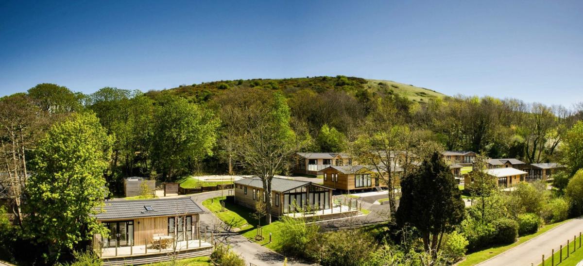 Osmington Mills Lodge Park in Dorset, located in a woodland setting