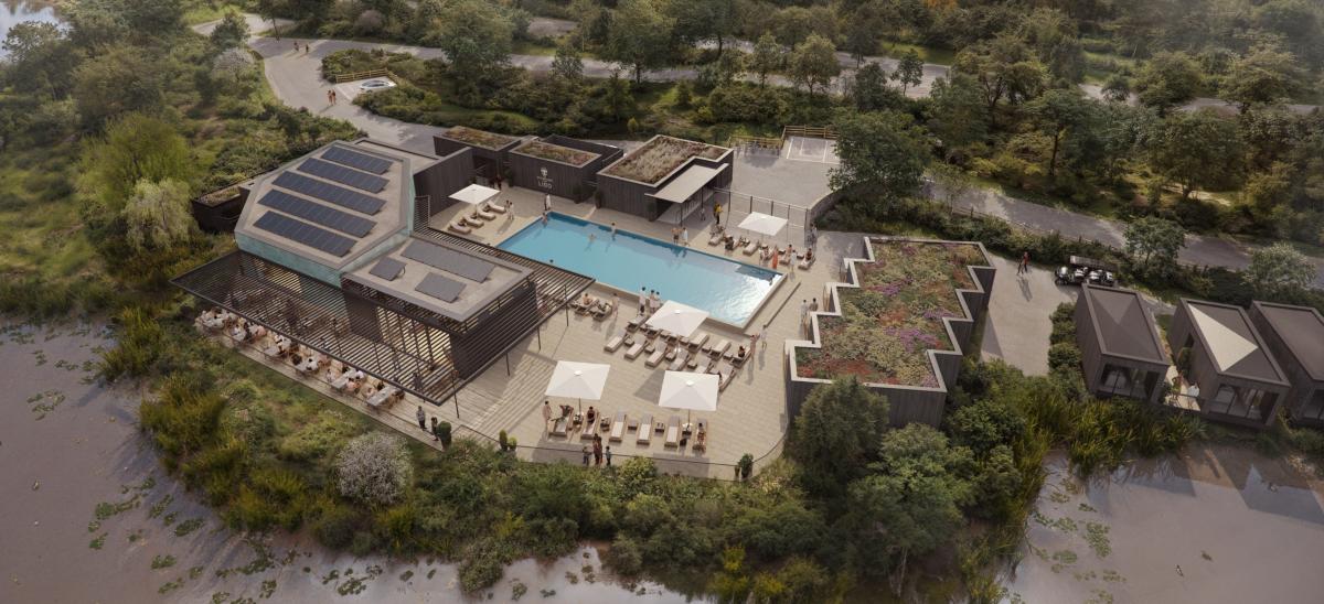An artists impression of the new lido at Silverlake Dorset due to open in 2026