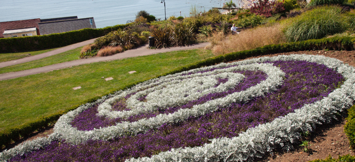 Flower bed at  Langmoor & Lister Gardens