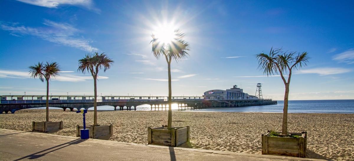 Bournemouth Beach and Pier in summer