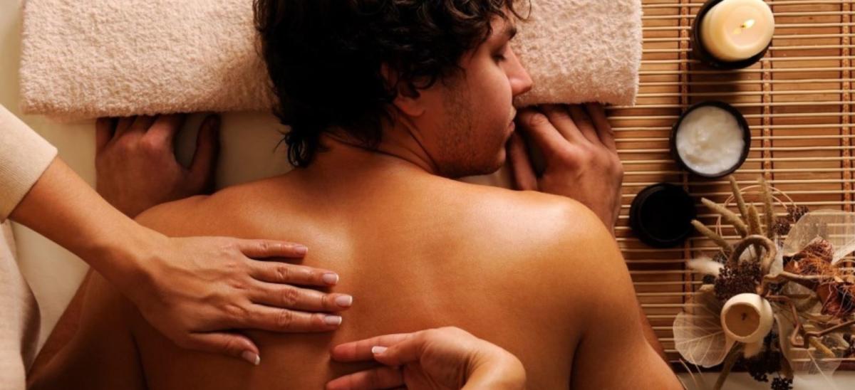 Man having a massage at Moonfleet Manor Hotel and Spa