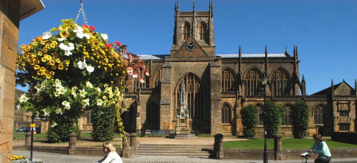 Front of Sherborne Abbey