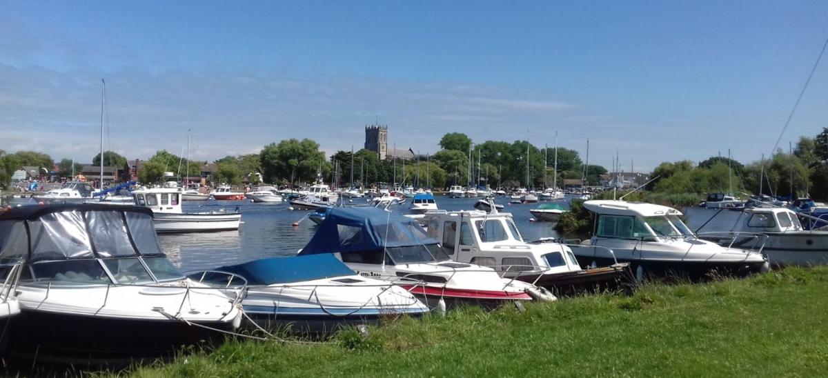 Christchurch Quay and Christchurch Priory, Dorset