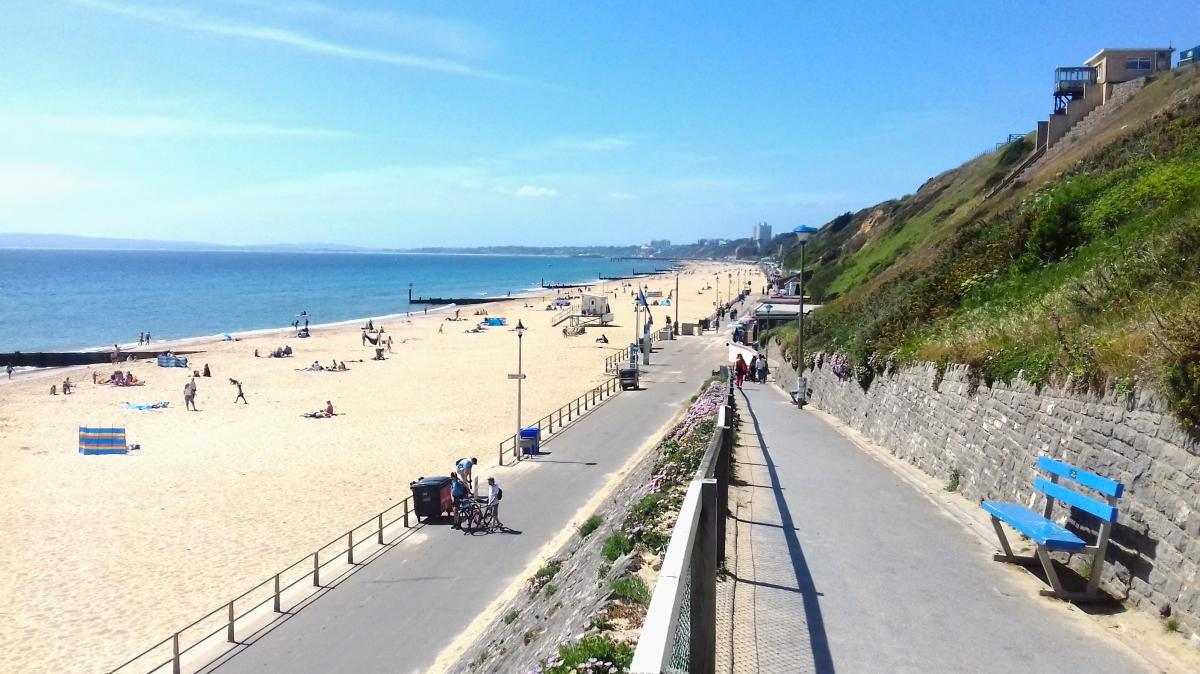 Southbourne Beach and promenade in Dorset